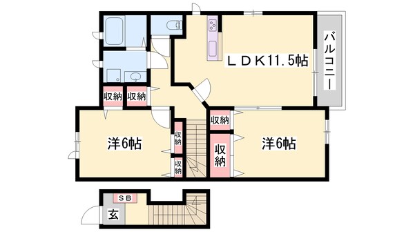 浜の宮駅 徒歩19分 2階の物件間取画像